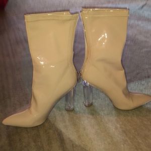 Patten leather boots
